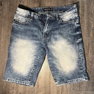 Southpole Shorts Mens 30 Blue Y2K Acid Wash Hip Hop Jorts Denim